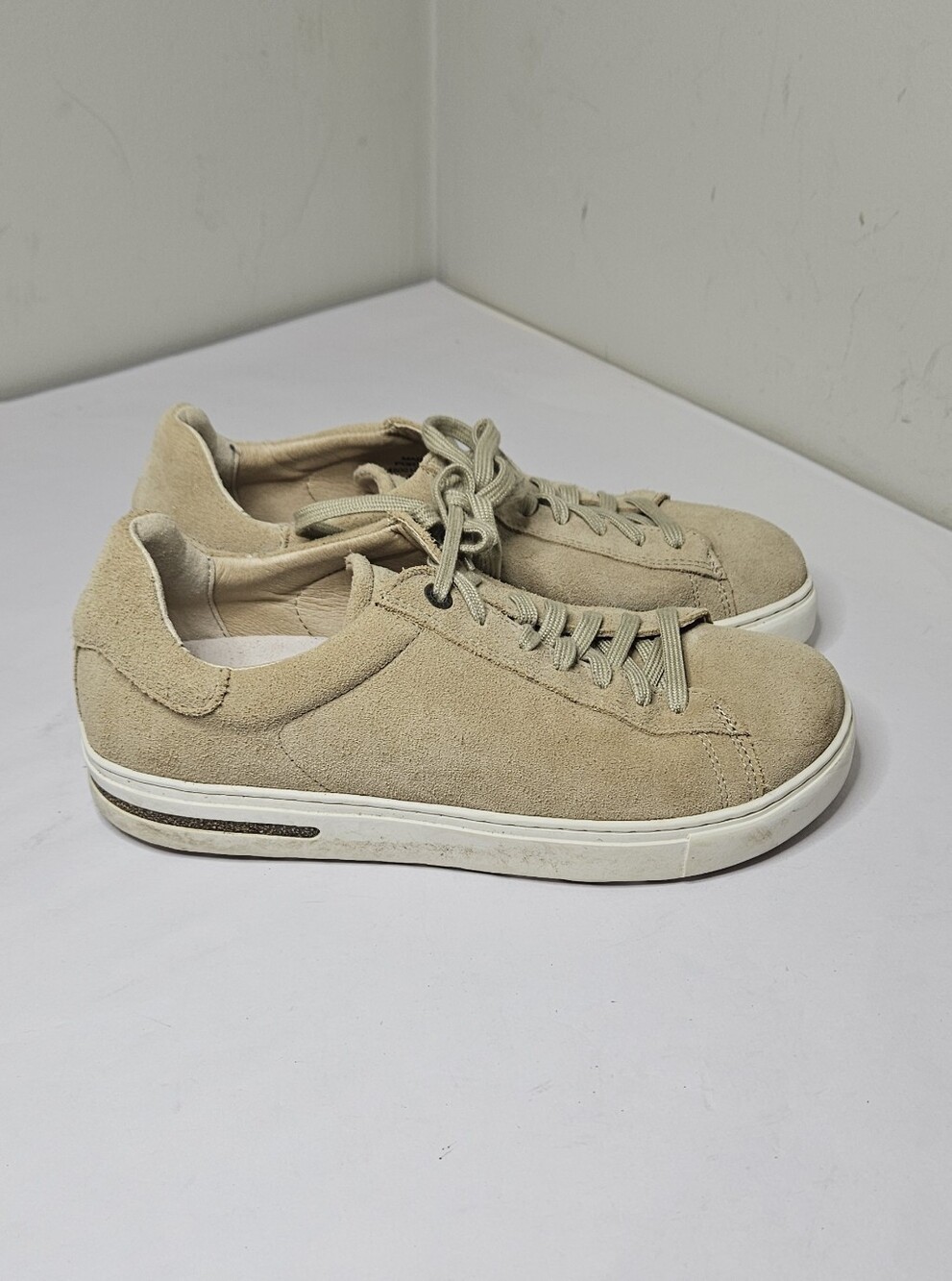 Birkenstock Bend Low Suede Sneakers Tan Sandcastle Lace Up Orthotic Women's 9 40